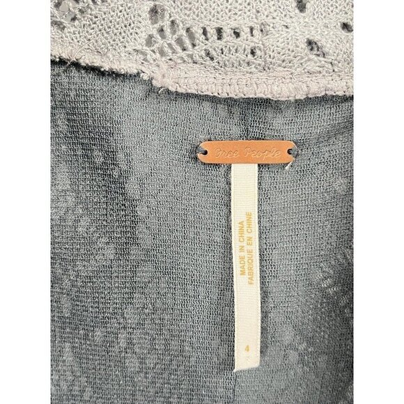 Free People Gray Lace Sleeveless Dress Cowl Neck Sz 4 - Picture 7 of 7